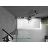 Mexen Cube cada dreptunghiulară 170 x 80 cm cu carcasă și paravan cu 1 aripă 70 cm, transparent, negru