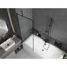 Mexen Cube cadă dreptunghiulară de 170 x 80 cm cu panouri si paravan cu 1 aripă 70 cm, Model negru - 550517080X9507007070