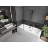 Mexen Cube cadă dreptunghiulară de 170 x 80 cm cu panouri si paravan cu 1 aripă 70 cm, Model negru - 550517080X9507007070