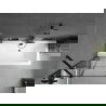 Mexen Cube cadă dreptunghiulară de 170 x 80 cm cu panouri si paravan cu 1 aripă 70 cm, Model negru - 550517080X9507007077