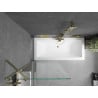 Mexen Cube cadă dreptunghiulară de 170 x 80 cm cu panouri si paravan cu 1 aripă 80 cm, transparent, auriu - 550517080X9508000050