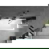 Cadă dreptunghiulară Mexen Cube 170 x 80 cm cu carcasă și paravan cu 1 canat 80 cm, transparent, negru - 550517080X9508000070