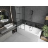 Mexen Cube cadă dreptunghiulară 170 x 80 cm cu înveliș și paravan cu 1 canat 80 cm, model negru - 550517080X9508007077