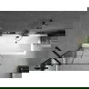 Mexen Cube cadă dreptunghiulară de 170 x 80 cm cu panouri si paravan cu 1 aripă 80 cm, Model negru - 550517080X9508007077