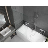 Mexen Cube téglalap alakú kád 170 x 80 cm burkolattal és 1 szárnyas paravánnal 90 cm, átlátszó, króm