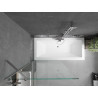 Mexen Cube téglalap alakú kád 170 x 80 cm burkolattal és 1 szárnyas paravánnal 90 cm, átlátszó, króm