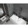 Mexen Cube cadă dreptunghiulară 170 x 80 cm cu panou și paravan 1-batant 90 cm, transparent, negru - 550517080X9509000070