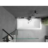 Mexen Cube cadă dreptunghiulară 170 x 80 cm cu panou și paravan 1-batant 90 cm, transparent, negru - 550517080X9509000070
