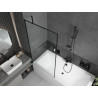 Mexen Cube téglalap alakú kád 170 x 80 cm burkolattal és egyszárnyú paravánnal 90 cm, fekete minta - 550517080X9509007070