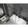 Mexen Cube téglalap alakú kád 170 x 80 cm borítással és 1-szárnyú paravánnal 90 cm, fekete minta - 550517080X9509007077