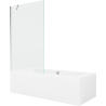 Mexen Cube cadă dreptunghiulară de 170 x 80 cm cu panouri si paravan cu 1 aripă 100 cm, transparent, crom - 550517080X9510000001