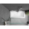 Mexen Cube téglalap alakú kád 170 x 80 cm burkolattal és 1-szárnyú paravánnal 100 cm, átlátszó, króm