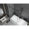Mexen Cube téglalap alakú kád 170 x 80 cm burkolattal és 1 szárnyú paravánnal 100 cm, fekete minta - 550517080X9510007070