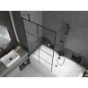 Mexen Cube téglalap alakú kád 170 x 80 cm burkolattal és 1-lemezes paravánnal 100 cm, fekete minta - 550517080X9510007077