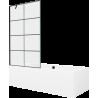 Mexen Cube cadă dreptunghiulară de 170 x 80 cm cu panouri si paravan cu 1 aripă 100 cm, Model negru - 550517080X9510007077