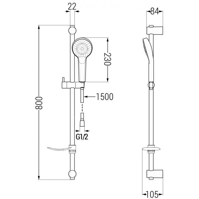 Mexen Royo DF05 fürdőszobai készlet, fekete - 72203DF05-70