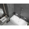 Mexen Cube cadă dreptunghiulară 180 x 80 cm cu panou și paravan cu 1 panou 60 cm, transparent, crom - 550518080X9506000001