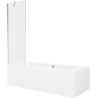 Mexen Cube téglalap alakú kád 180 x 80 cm-es burkolatú és 1-szárnyú paraván 60 cm, átlátszó, króm