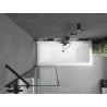 Mexen Cube cadă dreptunghiulară 180 x 80 cm cu carcasă și paravan cu un singur panou de 60 cm, model negru