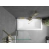 Mexen Cube cadă dreptunghiulară de 180 x 80 cm cu panouri si paravan cu 1 aripă 70 cm, transparent, auriu - 550518080X9507000050