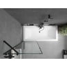 Mexen Cube cadă dreptunghiulară de 180 x 80 cm cu panouri si paravan cu 1 aripă 70 cm, Model negru - 550518080X9507007070