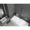 Mexen Cube cadă dreptunghiulară de 180 x 80 cm cu panouri si paravan cu 1 aripă 80 cm, transparent, crom - 550518080X9508000001