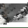 Mexen Cube cadă dreptunghiulară de 180 x 80 cm cu panouri si paravan cu 1 aripă 80 cm, Model negru - 550518080X9508007070