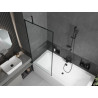 Mexen Cube téglalap alakú kád 180 x 80 cm burkolattal és 1-szárnyú paravánnal 80 cm, fekete mintázat