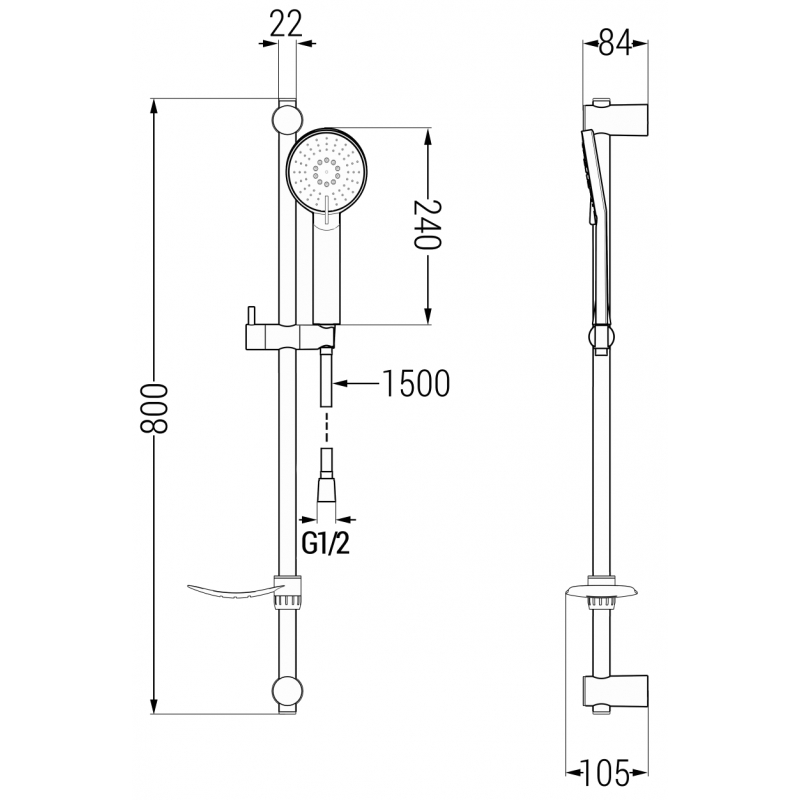 Mexen Royo DF40 fürdőkád készlet, fekete - 72203DF40-70