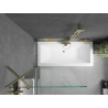 Mexen Cube cadă dreptunghiulară 180 x 80 cm cu panou și paravan cu 1 aripă 90 cm, transparent, auriu - 550518080X9509000050