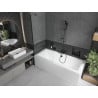 Cada dreptunghiulară Mexen Cube 180 x 80 cm cu panou și paravan cu 1 canat 90 cm, transparent, negru - 550518080X9509000070