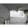 Mexen Cube cadă rectangulară 180 x 80 cm cu carcasă și paravan cu 1 canat de 100 cm, transparent, auriu