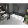 Mexen Cube cadă dreptunghiulară 180 x 80 cm cu mască și panou de protecție cu 1 canat 100 cm, model negru