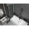 Mexen Cube cadă dreptunghiulară de 170 x 80 cm cu panouri si paravan cu 2 aripi 100 cm, Model negru - 550517080X9210027077