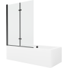 Mexen Cube cadă dreptunghiulară 170 x 80 cm cu cadru și paravan cu 2 canaturi 120 cm, transparent, negru - 550517080X9212027000