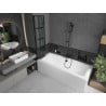 Mexen Cube cadă dreptunghiulară de 180 x 80 cm cu panouri si paravan cu 2 aripi 80 cm, Model negru - 550518080X92080027077