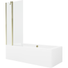 Mexen Cube cadă dreptunghiulară de 170 x 80 cm cu panouri si paravan cu 1 aripă 80 cm, transparent, auriu - 550517080X9408115000