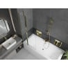Mexen Cube cadă dreptunghiulară de 170 x 80 cm cu panouri si paravan cu 1 aripă 80 cm, transparent, auriu - 550517080X9408115000