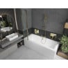Mexen Cube cadă dreptunghiulară de 170 x 80 cm cu panouri si paravan cu 1 aripă 80 cm, transparent, auriu - 550517080X9408115000