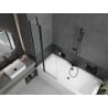 Mexen Cube cadă dreptunghiulară 170 x 80 cm cu carcasă și paravan cu 1 aripă de 80 cm, transparent, negru - 550517080X9408117000