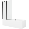 Cada dreptunghiulară Mexen Cube 170 x 80 cm cu carcasă și paravan cu 1 canat 100 cm, transparent, negru - 550517080X9410117000