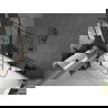 Mexen Cube cadă dreptunghiulară de 170 x 80 cm cu panouri si paravan cu 1 aripă 100 cm, Model negru - 550517080X9410117077