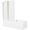 Cadă dreptunghiulară Mexen Cube 170 x 80 cm cu mască și paravan cu 1 panou de 120 cm, transparent, auriu - 550517080X9412115000