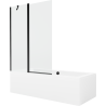 Mexen Cube cadă dreptunghiulară 170 x 80 cm cu carcasă și paravan cu 1 aripă 120 cm, transparent, negru - 550517080X9412117000
