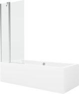 Mexen Cube cadă dreptunghiulară de 180 x 80 cm cu panouri si paravan cu 1 aripă 80 cm, transparent, crom - 550518080X9408110100