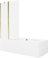Cadă dreptunghiulară Mexen Cube 180 x 80 cm cu carcasă și paravan cu 1 aripă 100 cm, transparent, auriu - 550518080X9410115000