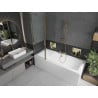 Mexen Cube cadă dreptunghiulară 180 x 80 cm cu panel și paravan cu 1 canat 120 cm, transparent, auriu - 550518080X9412115000