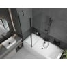 Mexen Cube cadă dreptunghiulară 180 x 80 cm cu carcasă și paravan cu 1 aripă 120 cm, transparent, negru - 550518080X9412117000