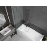 Mexen Cubik cadă dreptunghiulară 150 x 70 cm cu carcasă și paravan cu 1 ușă de 50 cm, transparent, crom - 550315070X9505000001