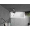 Mexen Cubik cadă dreptunghiulară 150 x 70 cm cu carcasă și paravan cu 1 ușă de 50 cm, transparent, crom - 550315070X9505000001